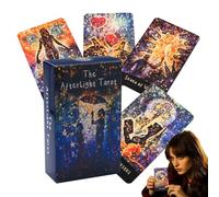 Cartes de tarot - Jeu de société de division Fortune de 78 pièces pour la divination du destin, version anglaise avec lectures mystiques, divertissement Tarot Deck pour les fêtes, débutant et portable