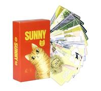 Cartes de tarot mignonnes, jeu de tarot divin chat orange, 78 cartes, guide de jeu de lecture spirituelle pour la méditation, les prédictions futures, les fêtes, la pleine conscience