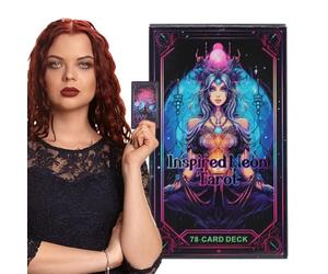 Cartes de tarot Oracle - Jeu de 78 pièces inspiré des néons, version anglaise, jeu de divination mystique, design moderne, orientation spirituelle, fête de famille