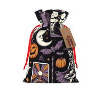 Cartes de tarot réutilisables en toile de jute avec cordon de serrage pour Halloween, cartes de tarot, sacs cadeaux rustiques pour fêtes de vacances et cadeaux de Noël