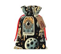 Cartes de tarot réutilisables en toile de jute avec cordon de serrage, sacs cadeaux rustiques pour fêtes de vacances et cadeaux de Noël