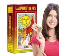 Cartes de tarot russe - Jeu Oracle de 78 pièces, de poche avec portabilité, divination Wiccan avec conseils, jeu de cartes portable, matériel de qualité supérieure pour la lecture du destin, je