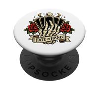 Cartes de Tarot Squelette Destin à la Main Rose Lune Gothique PopSockets PopGrip Adhésif