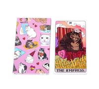 Cartes De TarotChat - The Cat Meme Tarot Jeu Amusant | Jeu De Société Divinatoire avec 22 Cartes De Destin | Petit Format Facile À Lire, Cadeau pour Débutants Et Amateurs De Tarot