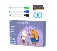 Cartes de Traçage pour la Pratique,Apprentissage de la Maîtrise du Stylo Effaçable,Matériel d'apprentissage Sensoriel de l'Écriture | Jeu Éducatif Mixte Maison École Maternelle