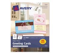 Cartes de v ux Avery 3265, jet d'encre, 13,5 x 21,5 cm, 20/bo te, blanc mat