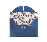 Cartes de vacances amusantes à motif carlin | Papier cartonné pailleté double face | Noël, anniversaire, Saint-Valentin, mariage et fête | Enveloppes incluses