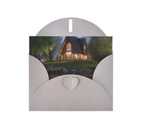 Cartes de vacances Chalet by the lake | Papier cartonné pailleté double face | Noël, anniversaire, Saint-Valentin, mariage et fête | Enveloppes incluses