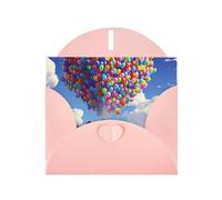 Cartes de vacances colorées avec ballons et maison | Papier cartonné pailleté double face | Noël, anniversaire, Saint-Valentin, mariage et fête | Enveloppes incluses