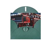 Cartes de vacances en forme de camion de pompiers rouges et de sauvetage | Papier cartonné pailleté double face | Noël, anniversaire, Saint-Valentin, mariage et fête | Enveloppes incluses