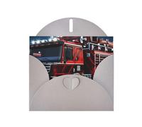 Cartes de vacances en forme de camion de pompiers rouges et de sauvetage | Papier cartonné pailleté double face | Noël, anniversaire, Saint-Valentin, mariage et fête | Enveloppes incluses