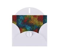 Cartes de vacances en papier blanc nacré 10,2 x 15,2 cm YYHHAOFA avec lignes labyrinthe, cartes de vœux pour Noël, anniversaire, anniversaire de mariage et invitations de fête