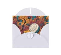 Cartes de vacances en papier blanc nacré 10,2 x 15,2 cm YYHHAOFA Cartoon Musique Océan Cartes de vœux pour Noël, anniversaire, anniversaire de mariage et invitations de fête