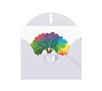 Cartes de vacances en papier blanc nacré de 10,2 x 15,2 cm YYHHAOFA - Feuilles tombées colorées comme un arc-en-ciel - Cartes de vœux pour Noël, anniversaire, anniversaire de mariage et invitations de