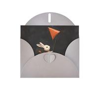 Cartes de vacances en papier gris nacré 10,2 x 15,2 cm YYHHAOFA Little White Rabbit Flying Kite Pattern Cartes de vœux pour Noël, anniversaire, anniversaire de mariage et invitations de fête