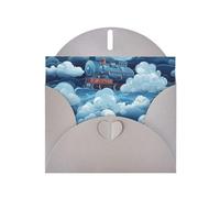 Cartes de vacances en papier gris nacré 10,2 x 15,2 cm YYHHAOFA motif train à vapeur nuages cartes de vœux pour Noël, anniversaire, anniversaire de mariage et invitations de fête