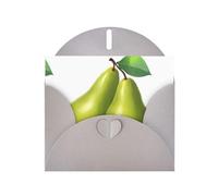 Cartes de vacances en papier gris nacré 10,2 x 15,2 cm YYHHAOFA Une paire de belles cartes de vœux à motif de poires pour Noël, anniversaire, anniversaire de mariage et invitations de fête