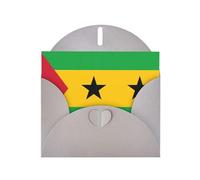 Cartes de vacances en papier nacré gris 10,2 x 15,2 cm YYHHAOFA Drapeau de Sao Tomé-et-Principe Cartes de vœux pour Noël, anniversaire, anniversaire de mariage et invitations de fête