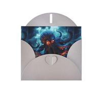 Cartes de vacances en papier nacré gris 10,2 x 15,2 cm YYHHAOFA Orage Tentacules de pieuvre Cartes de vœux pour Noël, anniversaire, anniversaire de mariage et invitations de fête