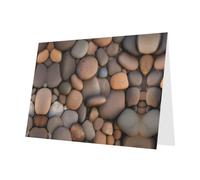 Cartes de vacances en papier nacré rose 10,2 x 15,2 cm YYHHAOFA Pebbles in the beach Motif galets sur la plage Cartes de vœux pour Noël, anniversaire, anniversaire de mariage et invitations de fête