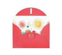 Cartes de vacances en papier nacré rouge 10,2 x 15,2 cm YYHHAOFA broderie feux d'artifice et planètes Cartes de vœux pour Noël, anniversaire, anniversaire de mariage et invitations de fête