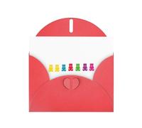 Cartes de vacances en papier nacré rouge 10,2 x 15,2 cm YYHHAOFA coloré motif oursons en gélatine cartes de vœux pour Noël, anniversaire, anniversaire de mariage et invitations de fête