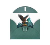 Cartes de vacances en papier nacré vert foncé 10,2 x 15,2 cm YYHHAOFA An Eagle soars in its mountain nest Pattern Cards for Christmas, Birthday, Wedding Anniversary & Party Invitations