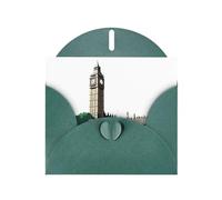 Cartes de vacances en papier nacré vert foncé 10,2 x 15,2 cm YYHHAOFA Beau motif Londres cartes de vœux pour Noël, anniversaire, anniversaire de mariage et invitations de fête