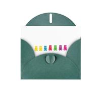 Cartes de vacances en papier nacré vert foncé 10,2 x 15,2 cm YYHHAOFA coloré motif oursons en gélatine cartes de vœux pour Noël, anniversaire, anniversaire de mariage et invitations de fête