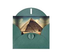 Cartes de vacances en papier nacré vert foncé 10,2 x 15,2 cm YYHHAOFA Dreaming of the Pyramides of Khufu Pattern Greeting Cards for Christmas, Birthday, Wedding Anniversary & Party Invitations