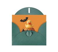 Cartes de vacances en papier nacré vert foncé 10,2 x 15,2 cm YYHHAOFA The Joy of Pumpkin and Duck pour Noël, anniversaire, anniversaire de mariage et invitations de fête