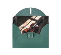 Cartes de vacances en papier nacré vert foncé 10,2 x 15,2 cm YYHHAOFA Violon in the Sunlight - Cartes de vœux pour Noël, anniversaire, anniversaire de mariage et invitations de fête