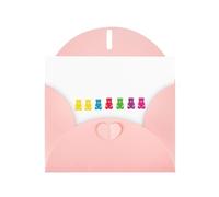 Cartes de vacances en papier rose nacré 10,2 x 15,2 cm YYHHAOFA coloré motif oursons en gélatine cartes de vœux pour Noël, anniversaire, anniversaire de mariage et invitations de fête