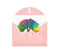 Cartes de vacances en papier rose nacré 10,2 x 15,2 cm YYHHAOFA Feuilles tombées colorées comme un arc-en-ciel Cartes de vœux pour Noël, anniversaire, anniversaire de mariage et invitations de fête