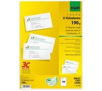 Cartes de visite 3C, 85 x 55 mm, 250 g/m2, extra blanc