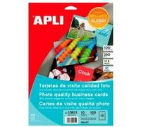 Apli 9087an Lot de 10 cartes de visite 89 x 51 mm pour impression couleur glossy