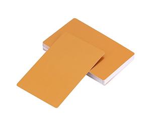 Cartes De Visite de Métal 50 Pcs Laser Gravé en Alliage D'aluminium Épaisseur pour Client Cadeau Bricolage Cartes 5 Couleurs (optionnel) (Jaune)