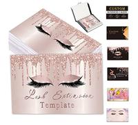 Cartes de visite personnalisées 100, 500, 1 000 pièces avec logo, texte, code QR, extensions de cils personnalisées, cartes de soins pour petites entreprises, 8,9 x 5,1 cm