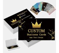 Cartes de visite personnalisées avec logo photo personnalisable, 1000, 500, 200, 100, double face, imprimable, étanche, pour petites entreprises