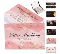 Cartes de visite personnalisées avec logo QR Code - Cartes de marbrure à paillettes personnalisées - 1000, 500, 200, 100 - Pour petites entreprises - Impression double face