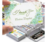 Cartes de visite personnalisées avec logo Ronbeaud, papier mat imperméable de 300 g/m², recto verso personnalisable imprimé avec code QR, photo et texte pour les petites entreprises et événements, 100