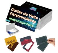 Cartes de Visite Personnalisées, Cartes de Visite Personnalisées Avec Logo/Texte Impression Recto Verso Imperméable 300gms Pour Entreprises, Petites Entreprises