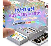Cartes de visite personnalisées Ronbeaud avec logo, papier mat imperméable de 300 g/m², recto verso personnalisable imprimé avec code QR, photo et texte pour les petites entreprises et événements, 100