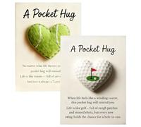 Cartes De Voeux De Poche | Décoration De Thème De Golf Pour Encouragement - Pierres Avec Conception De Coeur Et Affirmations Positives - Pour Thanksgiving Fête Des Mères Amis Grand-père