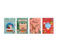 MÉGACRÉA Cartes de voeux Diamond Painting Bonne Année 4 piè - Kit de Peinture en Diamant - 4 feuilles - 67g/m² - Smooth - ART_MEDIA_PAPER - Peinture en diamant, Création de cartes de voeux