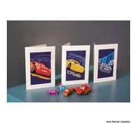 Cartes de voeux Vervaco Disney "Cars", jeu de 3, modèle de comptage
