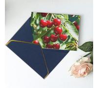 Cartes de vœux 15,2 x 10,2 cm - Carte de remerciement vierge cerise pour anniversaire - Cartes « Thinking of you » pour toutes les occasions