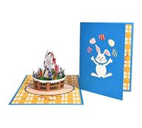 Cartes de vœux 3D - Œuf de printemps 3D et lapin souvenir de Pâques, carte de message sincère, pour amis, famille, épouse, mari, petite amie, mère, père, enseignants