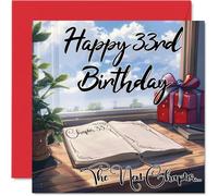 Cartes de vœux anime pour 33e anniversaire pour femmes et hommes - The Next Chapter - Carte de joyeux anniversaire pour papa, maman, fils, fille, frère, sœur, oncle, tante, cousin, 145 mm x 145 mm