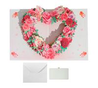 Cartes de vœux avec bouquet de fleurs | Carte de vœux pour mère | Couronne en papier 3D | Accessoires compacts et exquis pour les mères, les familles, les amis, les vacances, les anniversaires